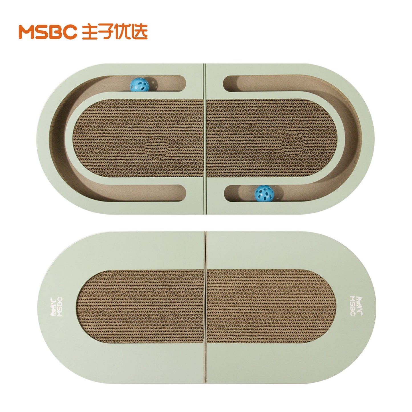 Cross-border supply of fun cat claw board corrugated paper folding cat scratching board with ball cat supplies cat toys pet supplies