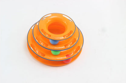 Factory direct selling pet toys, cat play plate, cat intelligence three-layer play turntable