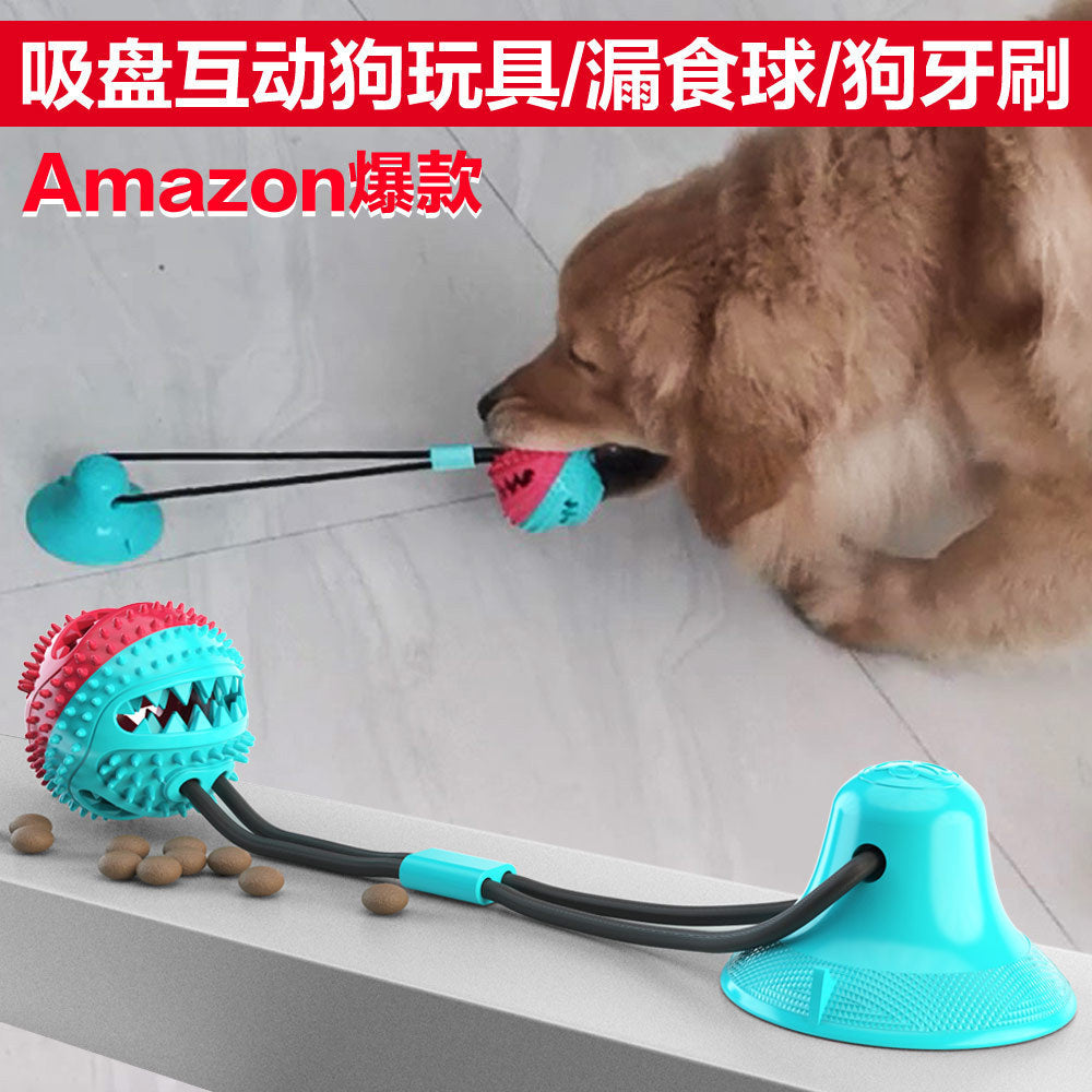 Pet supplies Amazon hot sale dog toy ball molar tooth leakage device chewing sucker combination Pet Molar