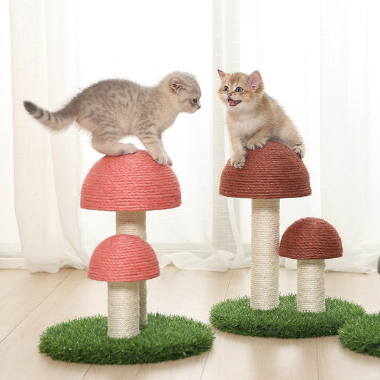 Cat climbing frame pet supplies Tongtianzhu mushroom cat scratching post round large pet wear-resistant cat toys wholesale