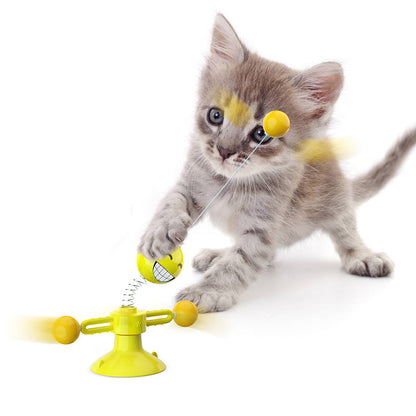 Pet supplies Amazon spring man spinning cat toy turntable cat teaser stick vent balance car pet toys