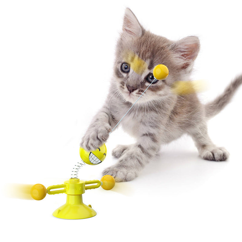 Pet supplies Amazon spring man spinning cat toy turntable cat teaser stick vent balance car pet toys