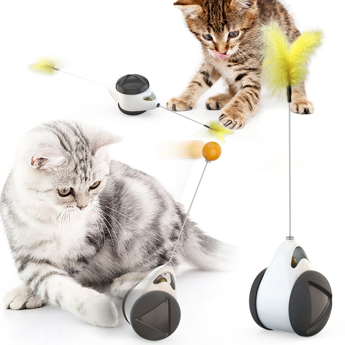 Pet supplies Amazon spring man spinning cat toy turntable cat teaser stick vent balance car pet toys