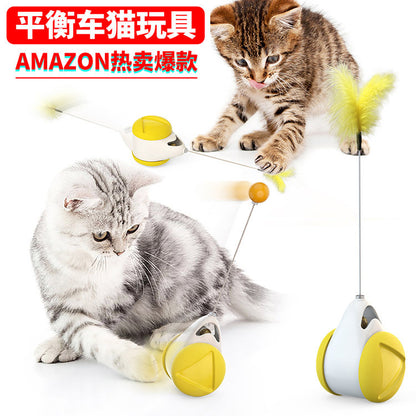 Pet supplies Amazon spring man spinning cat toy turntable cat teaser stick vent balance car pet toys