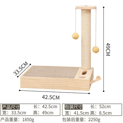 Cat toys solid wood turntable self-entertainment cat stick cat ball small mouse solid wood scratching board cat supplies one piece dropshipping