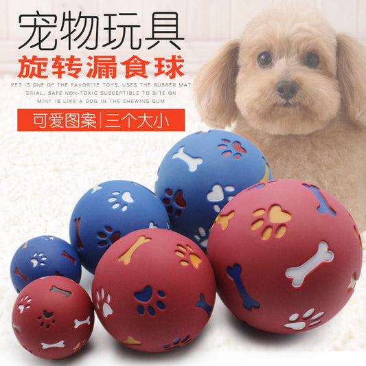 Pet toys chew dog food leaking ball size multi-color optional milk flavor rubber ball pet cat and dog toys 6