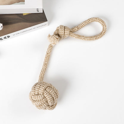 Amazon hot selling dog pet toys cotton and linen rope ball golden retriever Shiba Inu pet toys decompression toy set