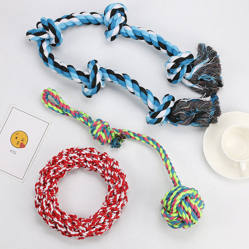 Amazon new pet toys dog cotton rope toys medium and large dog chew-resistant teething big dog toys wholesale
