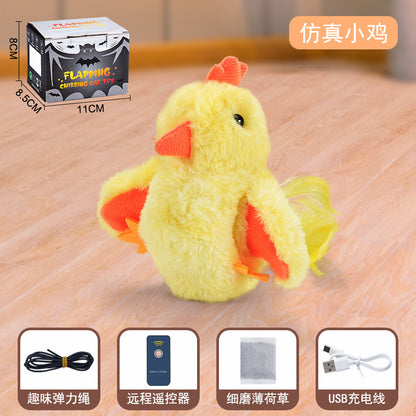 Cat toys touch induction sound cat teasing stick plush simulation bird hedgehog capybara teeth grinding self-entertainment