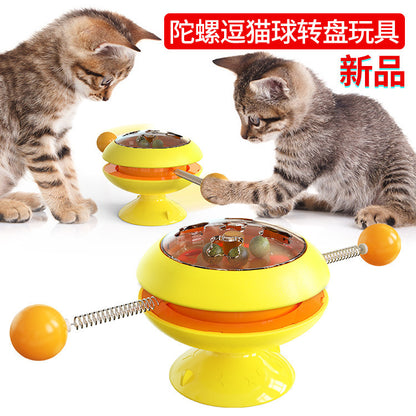 Pet supplies wholesale factory new products Amazon hot sale turntable cat toys cat teaser stick cat fight catnip ball