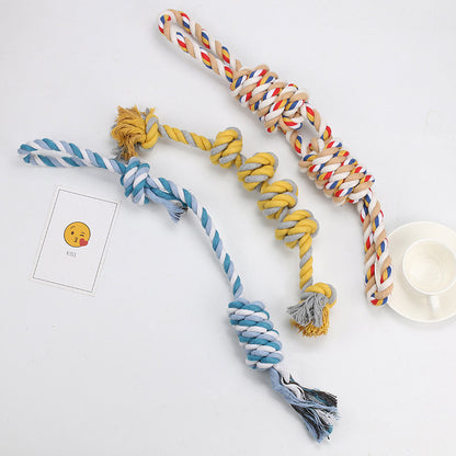 Amazon new pet toys dog cotton rope toys medium and large dog chew-resistant teething big dog toys wholesale