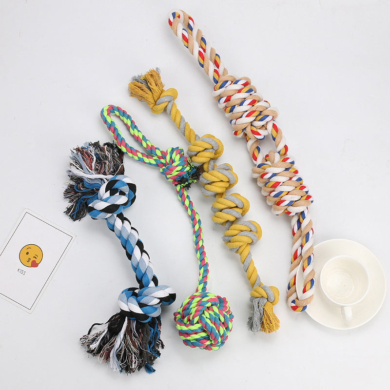 Amazon new pet toys dog cotton rope toys medium and large dog chew-resistant teething big dog toys wholesale