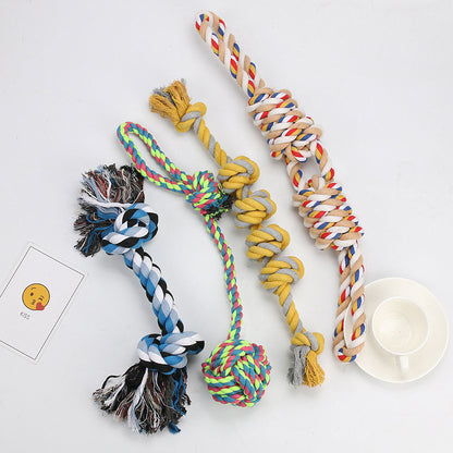 Amazon new pet toys dog cotton rope toys medium and large dog chew-resistant teething big dog toys wholesale