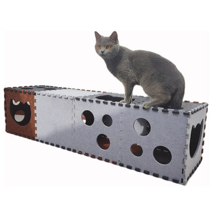Felt cat tunnel diy assembled pet supplies cat toy house deformed cat tunnel foldable multiple sets
