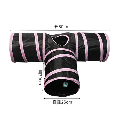 Z Factory Spot Pet Supplies Cat Channel Multi-color Intelligent Cat Toys Drill Bucket Foldable Cat Channel Wholesale