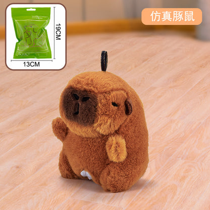 Cat toys touch induction sound cat teasing stick plush simulation bird hedgehog capybara teeth grinding self-entertainment