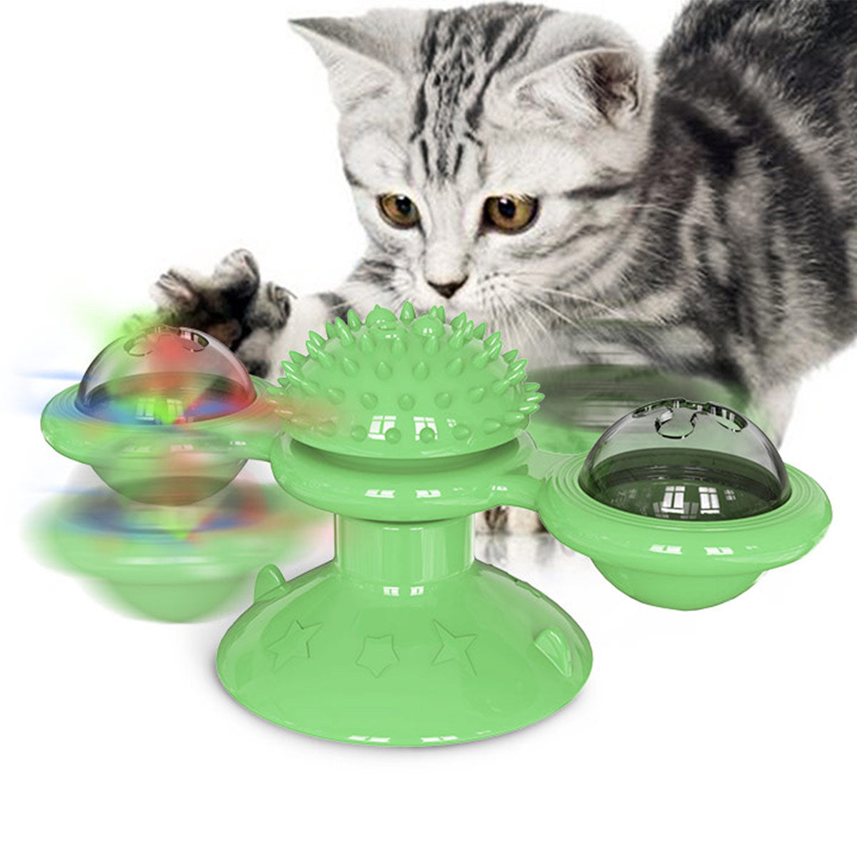 Pet Supplies Wholesale Manufacturers New Amazon Hot Dog Toys Funny Cat Slow Food Leaker Windmill Turntable