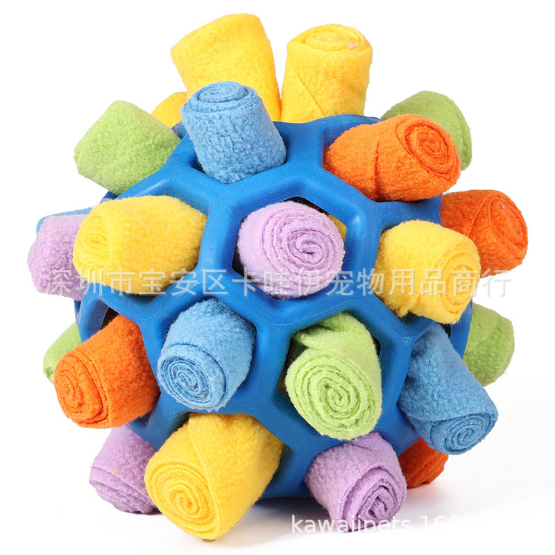 Cross-border hot-selling pet sniffing and exploding ball toys, dog blind box food hiding rubber ball educational sniffing and leaking food ball