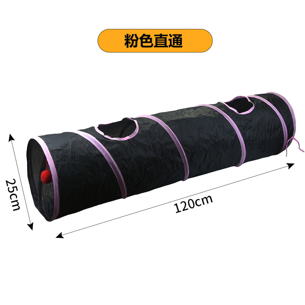 Cross-border new pet interactive toys self-entertainment cat tunnel rainbow cat channel runway rolling chinchilla nest