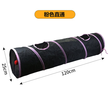 Cross-border new pet interactive toys self-entertainment cat tunnel rainbow cat channel runway rolling chinchilla nest