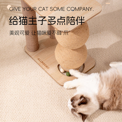 Vertical cat climbing frame small cat scratching post double hemp rope ball pet supplies cat toys cat scratching ball cat scratching board wholesale