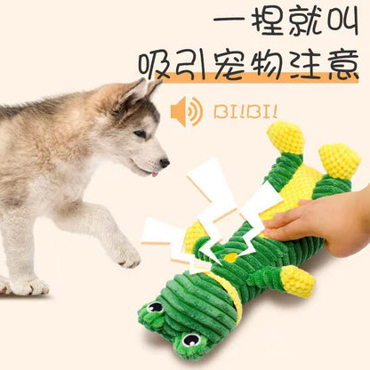 Cat and dog pet toys, plush and sound-making toys for teething, cute sika deer, frogs and other styles