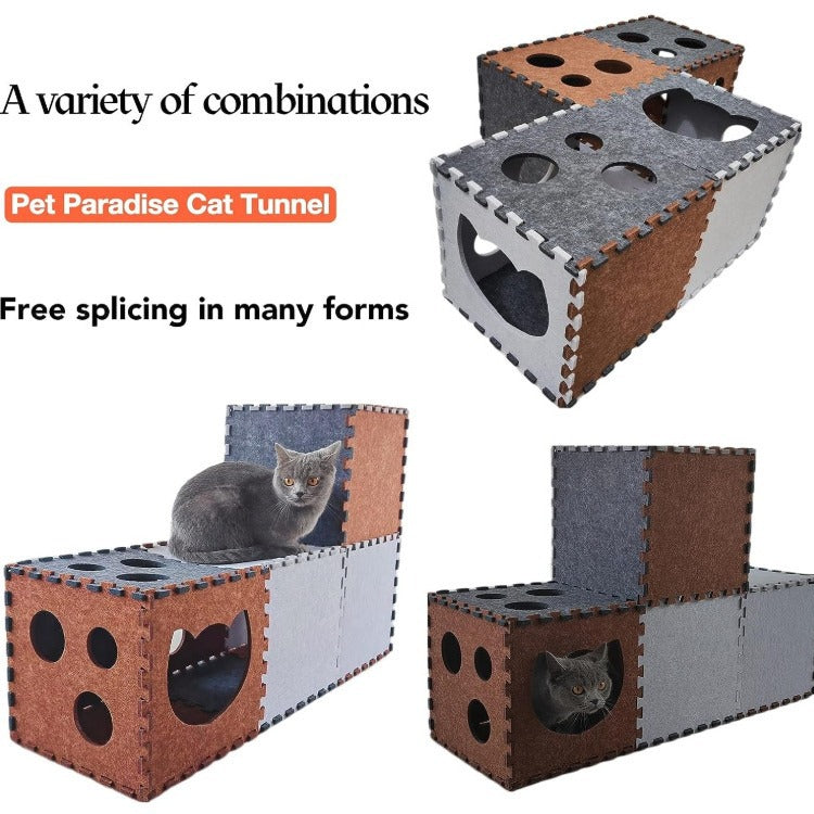Felt cat tunnel diy assembled pet supplies cat toy house deformed cat tunnel foldable multiple sets