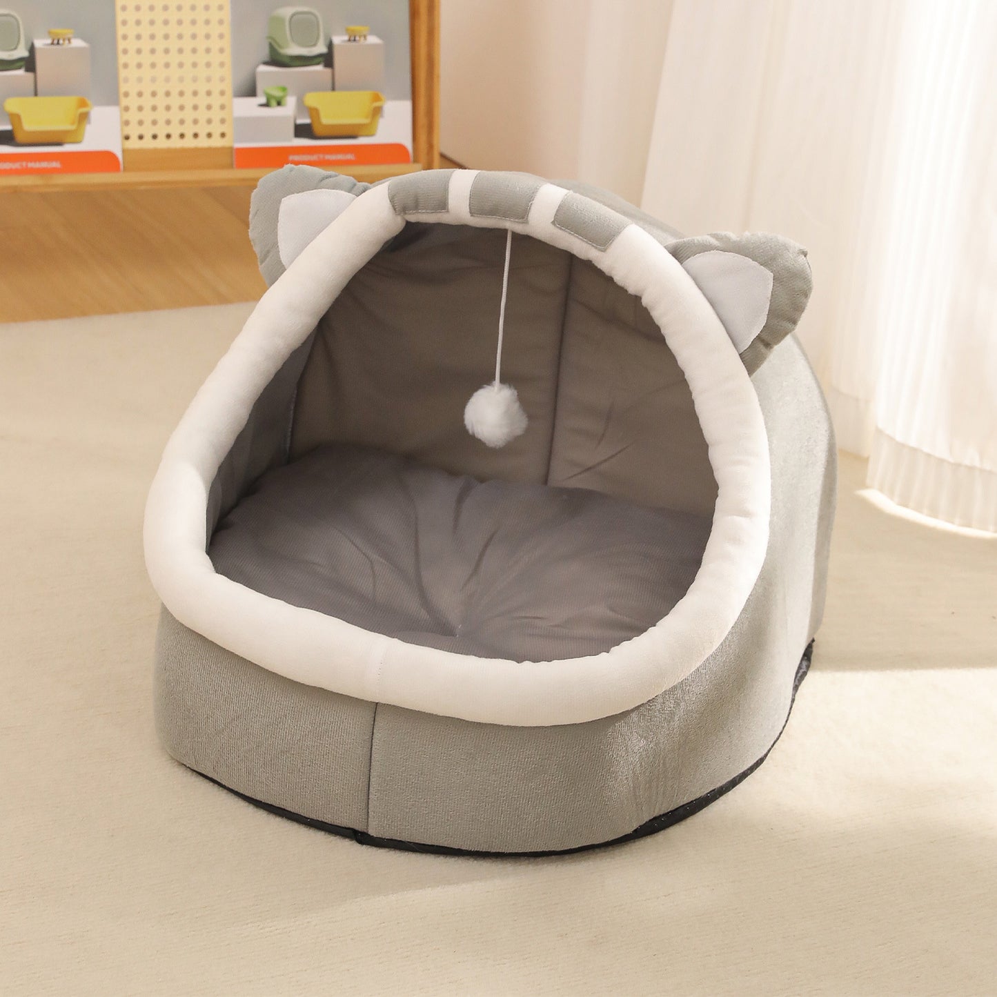 Cat house new pet supplies winter warm pet sleeping nest super large semi-enclosed cat house pet nest wholesale