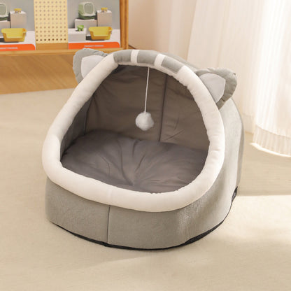 Cat house new pet supplies winter warm pet sleeping nest super large semi-enclosed cat house pet nest wholesale