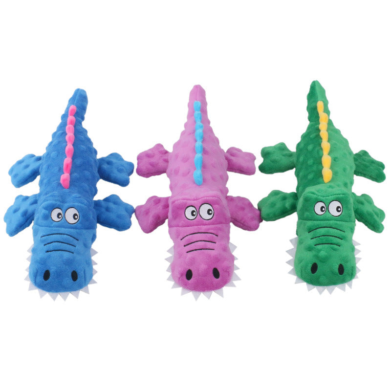New Pet Plush Toy Sounding Crocodile Teething Resistant Cute Cartoon Dog Toy Pet Supplies