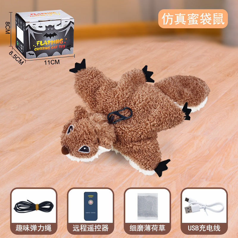 Cat toys touch induction sound cat teasing stick plush simulation bird hedgehog capybara teeth grinding self-entertainment