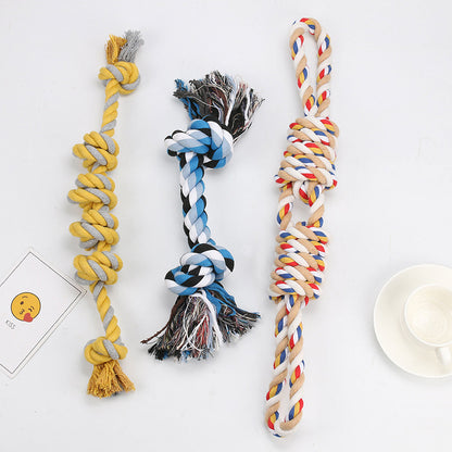 Amazon new pet toys dog cotton rope toys medium and large dog chew-resistant teething big dog toys wholesale