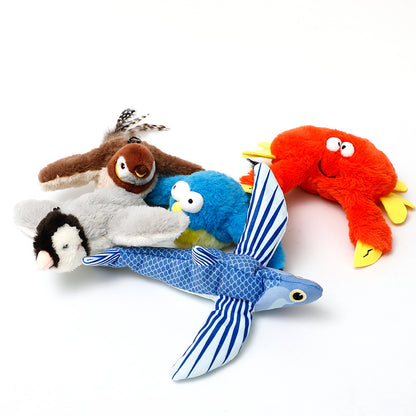 Popular pet plush toys flapping sound shaking bird electric cat toy pet self-hilarious simulation fish swinging wing bird