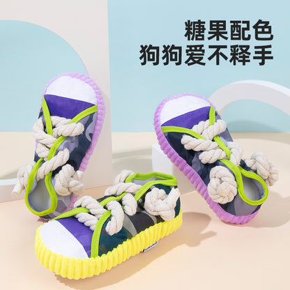 Dog toys, chew-resistant rope slippers, training Teddy Pomeranian puppies to consume physical energy, molars and relieve boredom, pet supplies