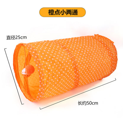 Cross-border new pet interactive toys self-entertainment cat tunnel rainbow cat channel runway rolling chinchilla nest
