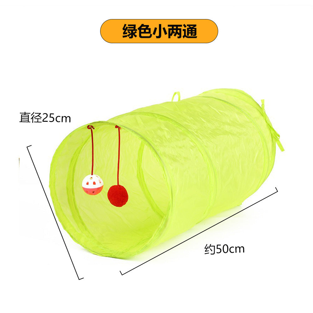 Cross-border new pet interactive toys self-entertainment cat tunnel rainbow cat channel runway rolling chinchilla nest