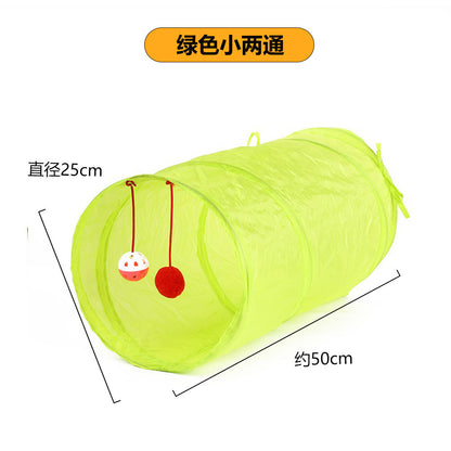 Cross-border new pet interactive toys self-entertainment cat tunnel rainbow cat channel runway rolling chinchilla nest