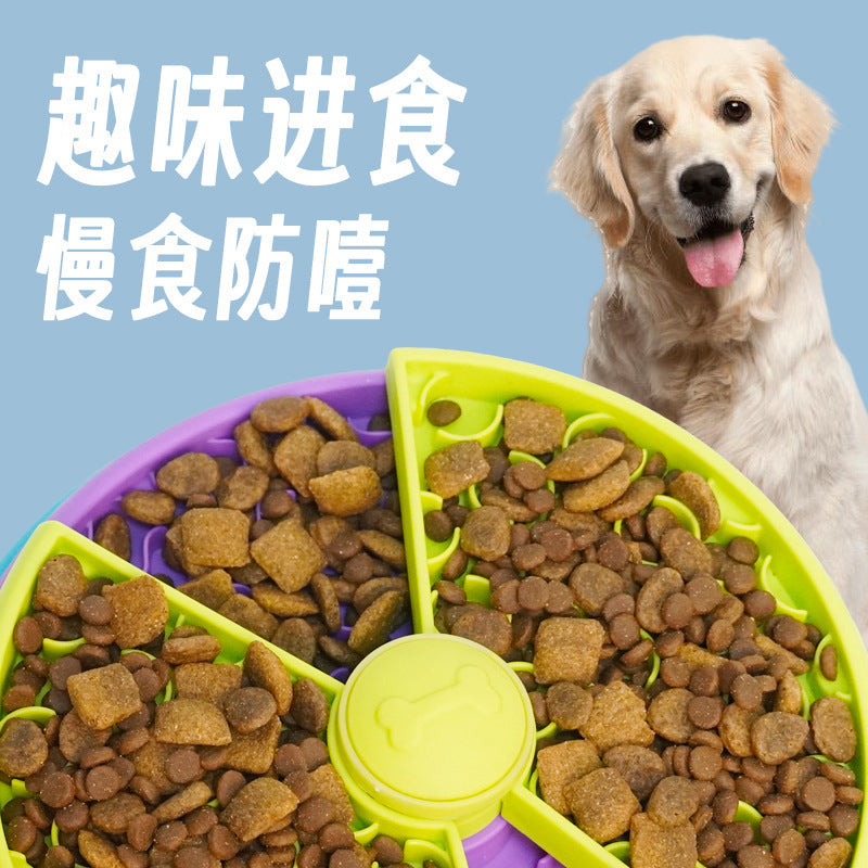 Cross-border pet supplies Amazon three-layer puzzle rotating pet slow food bowl anti-knockover food feeder dog