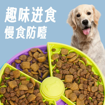 Cross-border pet supplies Amazon three-layer puzzle rotating pet slow food bowl anti-knockover food feeder dog