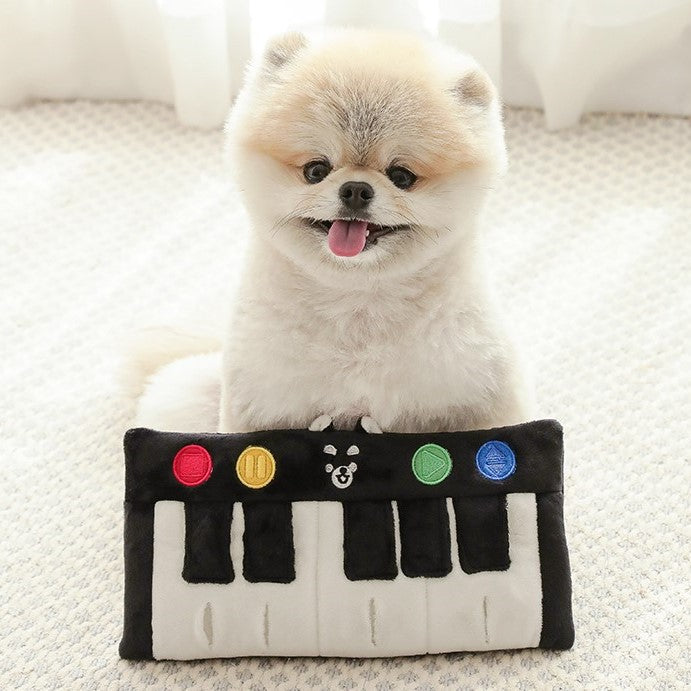 Spot Ins new Korean piano food sound baby barking toys dog toys export pet paper toys