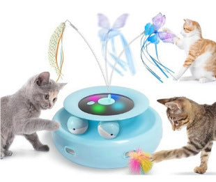 Cross-border new pet electric cat toys cat teasing game cat turntable automatic cat teaser cat toys self-entertainment