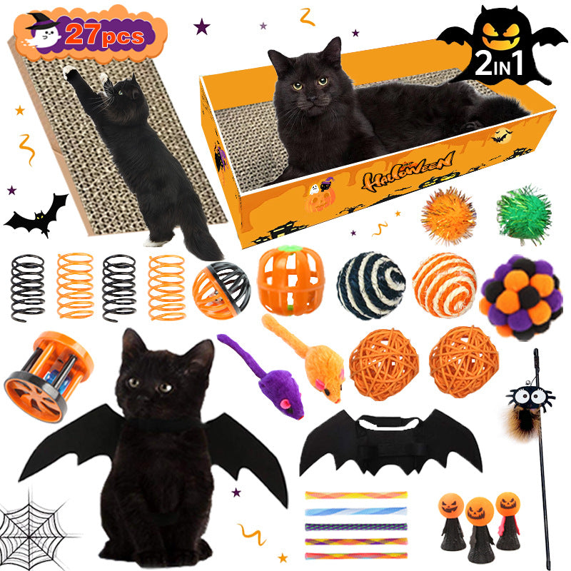 Cross-border pet cat and dog blind box toys, Christmas cat teasers, dog chew sticks and accessory gift boxes