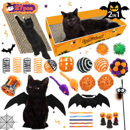 Cross-border pet cat and dog blind box toys, Christmas cat teasers, dog chew sticks and accessory gift boxes