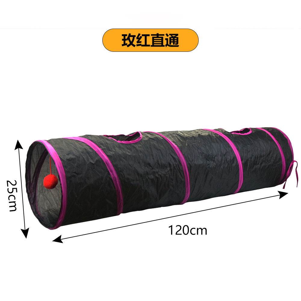 Cross-border new pet interactive toys self-entertainment cat tunnel rainbow cat channel runway rolling chinchilla nest