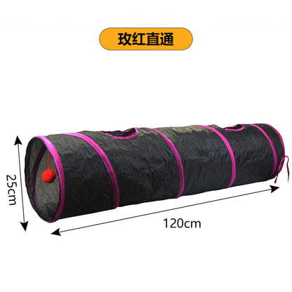 Cross-border new pet interactive toys self-entertainment cat tunnel rainbow cat channel runway rolling chinchilla nest