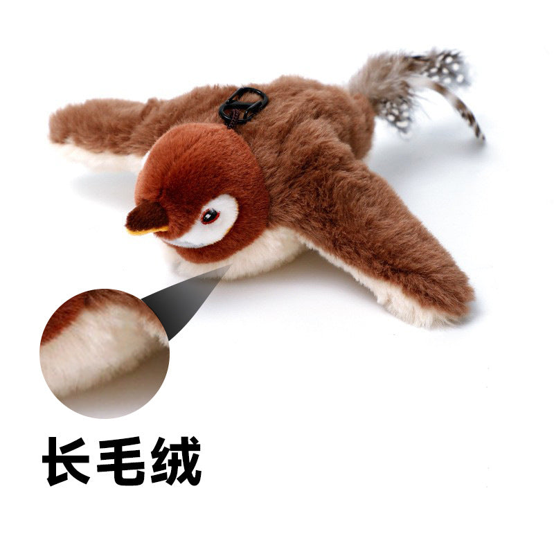 Popular pet plush toys flapping sound shaking bird electric cat toy pet self-hilarious simulation fish swinging wing bird