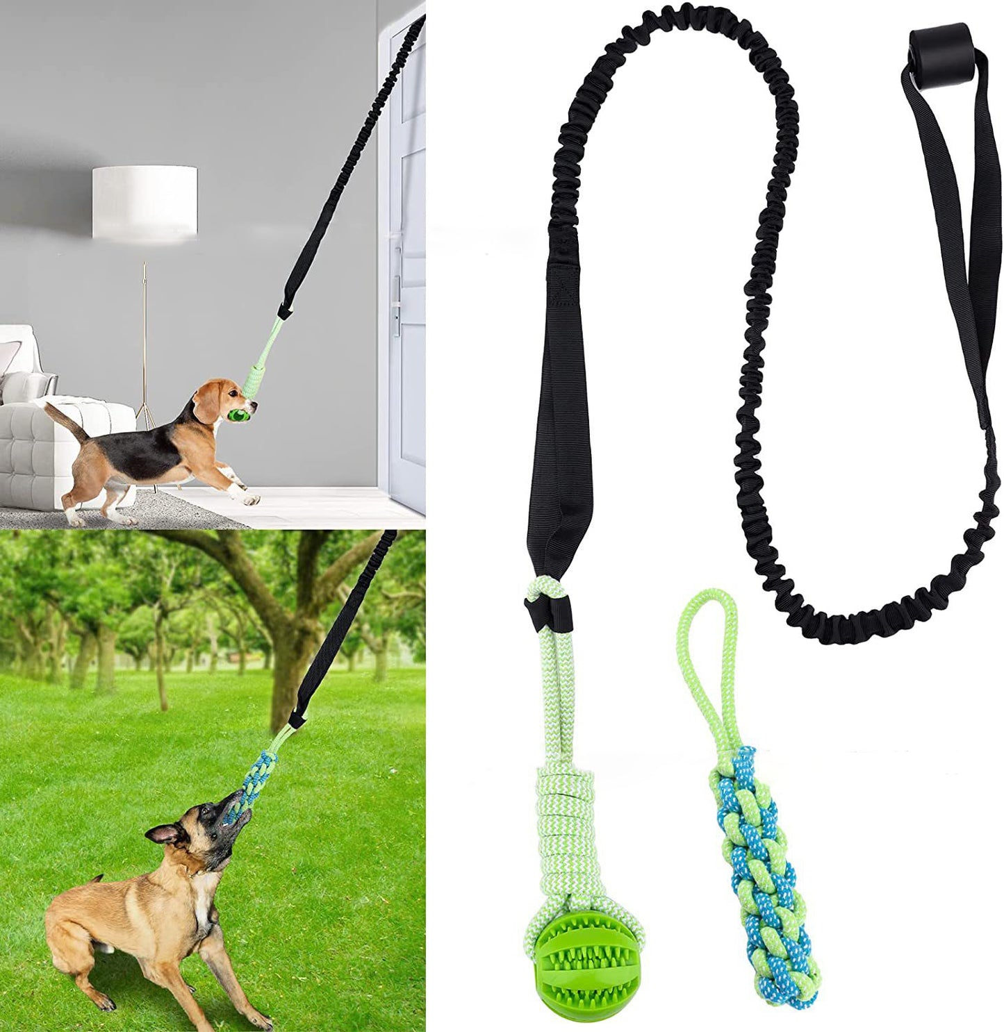 Cross-border special supply dog tug-of-war rope grinding teeth cleaning teeth chewing rope toys outdoor indoor door pull rope ball pet toys