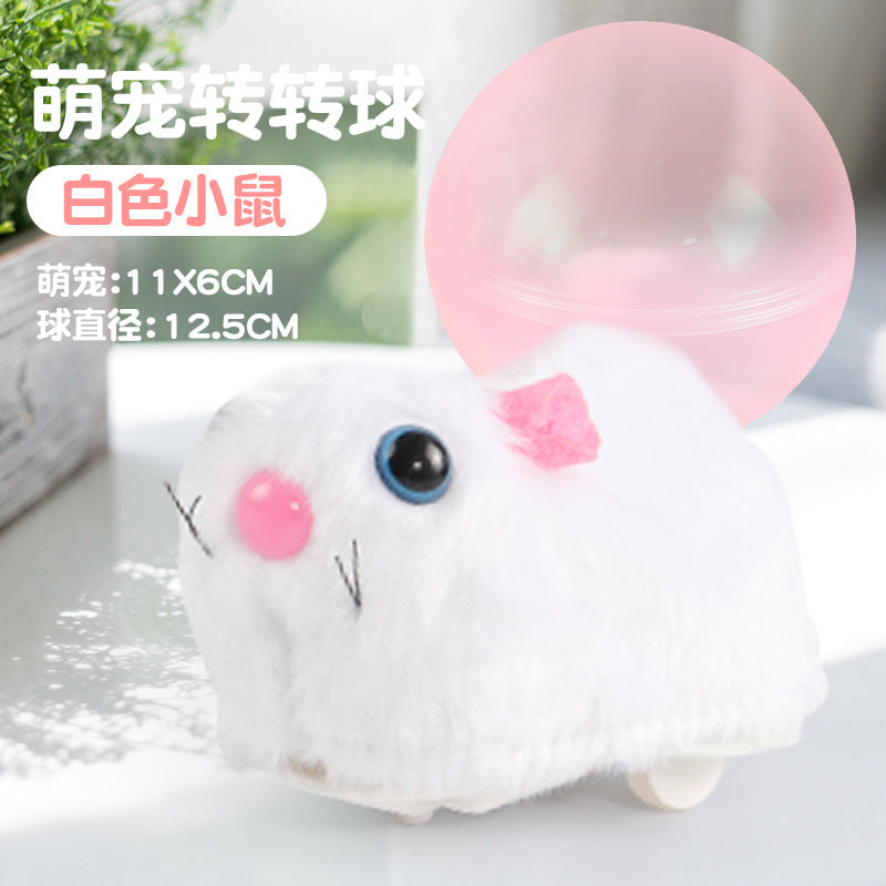 Amazon cross-border pet toys simulation hamster white rabbit electric rolling ball cat toys vibrato same pet