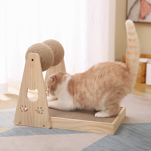 Cat Scraper Pet Cat Tree Toys Climbing Frame Toy Cat Sisal Scratch Ball Toy Funny Thick Wood Scratching Post For Cat Play Toys