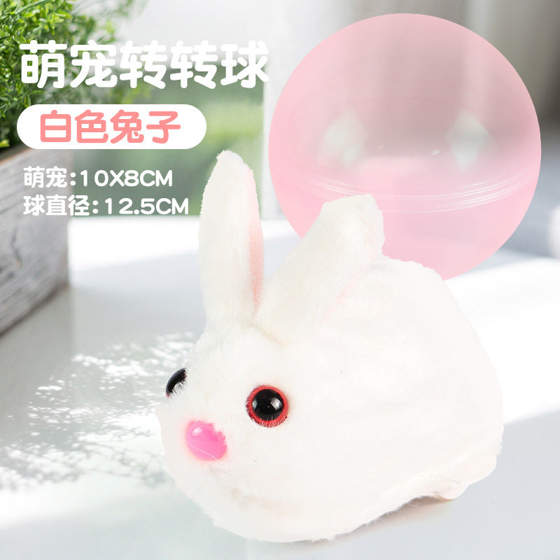 Amazon cross-border pet toys simulation hamster white rabbit electric rolling ball cat toys vibrato same pet